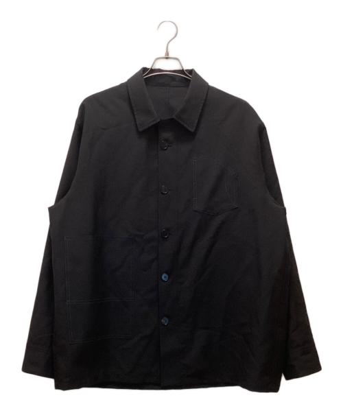 JIL SANDER（ジルサンダー）JIL SANDER (ジルサンダー) WOOL OVERSHIRT ブラック サイズ:48の古着・服飾アイテム
