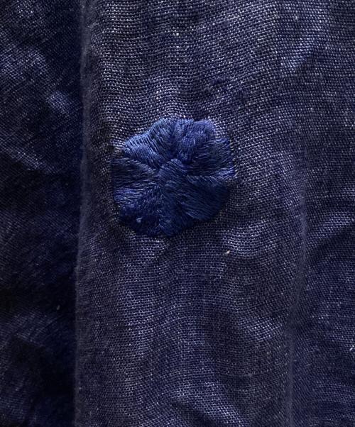 aodress（アオドレス）aodress (アオドレス) 刺繍リネンブラウスワンピース ブルー サイズ:Mの古着・服飾アイテム