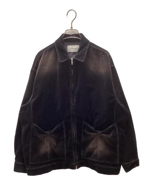 la peau de gem（ラポドゥジェム）la peau de gem (ラポドゥジェム) ジップアップベロアブルゾン ブラック サイズ:FREEの古着・服飾アイテム