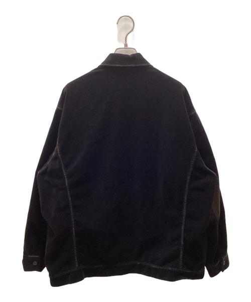 la peau de gem（ラポドゥジェム）la peau de gem (ラポドゥジェム) ジップアップベロアブルゾン ブラック サイズ:FREEの古着・服飾アイテム