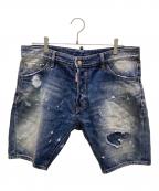DSQUARED2ディースクエアード）の古着「ダメージ加工デニムハーフパンツ」｜インディゴ