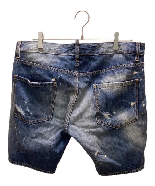 DSQUARED2（ディースクエアード）DSQUARED2 (ディースクエアード) ダメージ加工デニムハーフパンツ インディゴ サイズ:size50の古着・服飾アイテム