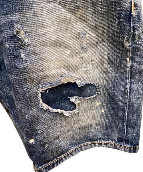 DSQUARED2（ディースクエアード）DSQUARED2 (ディースクエアード) ダメージ加工デニムハーフパンツ インディゴ サイズ:size50の古着・服飾アイテム