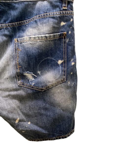 DSQUARED2（ディースクエアード）DSQUARED2 (ディースクエアード) ダメージ加工デニムハーフパンツ インディゴ サイズ:size50の古着・服飾アイテム