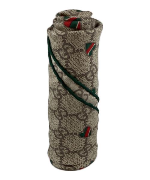 GUCCI（グッチ）GUCCI (グッチ) GG ハート シェリーライン シルクスカーフ ベージュの古着・服飾アイテム