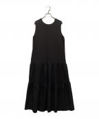 BEAUTY&YOUTHビューティーアンドユース）の古着「リネンライク ティアードノースリーブワンピース」｜ブラック