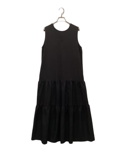 BEAUTY&YOUTH（ビューティーアンドユース）BEAUTY&YOUTH (ビューティーアンドユース) リネンライク ティアードノースリーブワンピース ブラック サイズ:FREEの古着・服飾アイテム