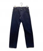 EVISUエヴィス）の古着「ブラックカモメプリント デニムパンツ」｜ネイビー