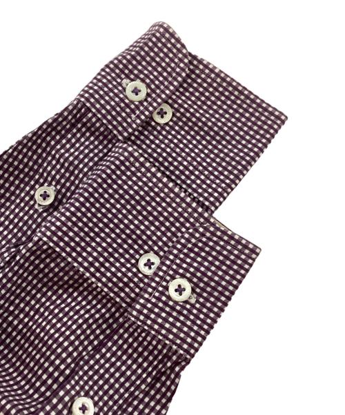 BURBERRY LONDON（バーバリーロンドン）BURBERRY LONDON (バーバリーロンドン) ノバチェック切替ボタンダウンチェックシャツ ホワイト×ブラック サイズ:Lの古着・服飾アイテム