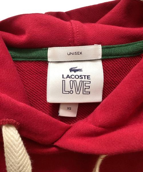 LACOSTE LIVE（ラコステライブ）LACOSTE LIVE (ラコステライブ) メタルワニロゴバッジスウェットパーカ レッド サイズ:XSの古着・服飾アイテム