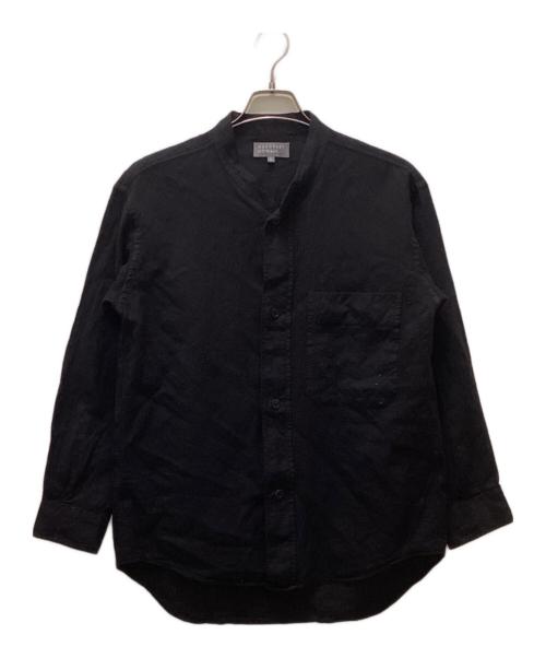 MARGARET HOWELL（マーガレットハウエル）MARGARET HOWELL (マーガレットハウエル) ドライウール リネン スタンドカラーシャツ ブラック サイズ:Mの古着・服飾アイテム
