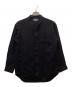 MARGARET HOWELL（マーガレットハウエル）の古着「ドライウール リネン スタンドカラーシャツ」｜ブラック