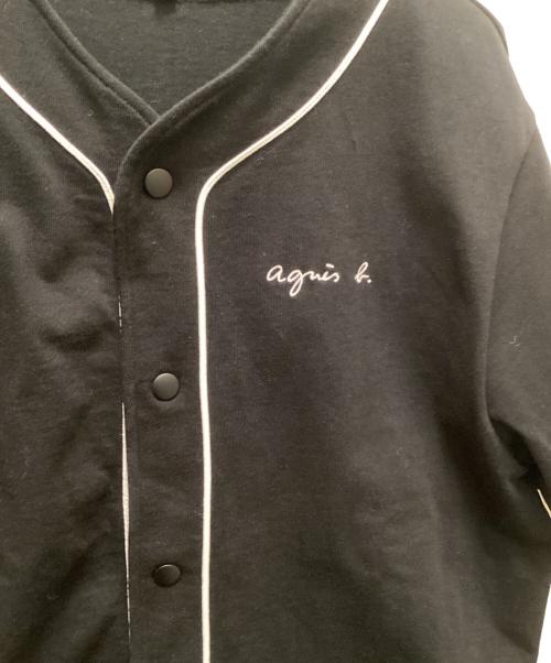 agnes b homme（アニエスベーオム）agnes b homme (アニエスベーオム) パイピングベースボールシャツ ブラック サイズ:2の古着・服飾アイテム