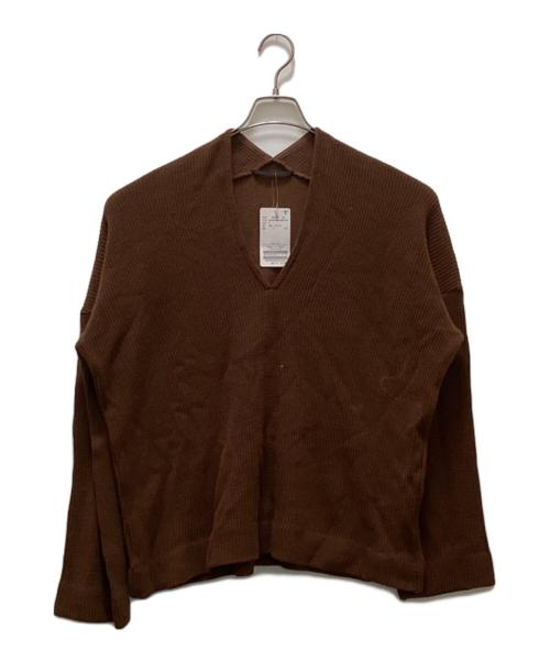 AP STUDIO（エーピーストゥディオ）AP STUDIO (エーピーストゥディオ) Vネック ワイド プルオーバーニット ブラウン サイズ:FREE 未使用品の古着・服飾アイテム