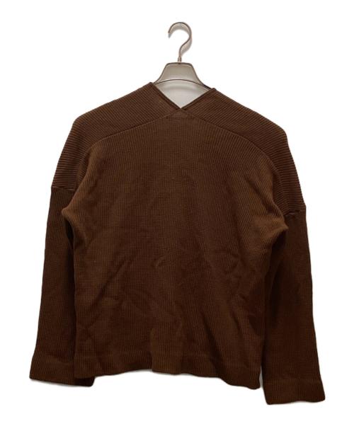AP STUDIO（エーピーストゥディオ）AP STUDIO (エーピーストゥディオ) Vネック ワイド プルオーバーニット ブラウン サイズ:FREE 未使用品の古着・服飾アイテム