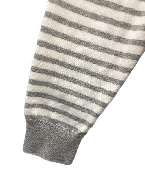 BROOKS BROTHERS Red Fleece（ブルックスブラザーズレッドフリース）Brooks Brothers Red Fleece (ブルックスブラザーズレッドフリース) ボーダーショールカラーカーディガン ホワイト×グレー サイズ:Lの古着・服飾アイテム