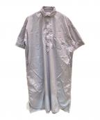 DANTONダントン）の古着「コットンポプリン プルオーバー 半袖シャツワンピース」｜ブルー