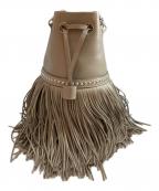 J&M DAVIDSONジェイ＆エム デヴィッドソン）の古着「カーニバル フリンジスタッズショルダーバッグ」｜ベージュ