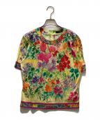 LEONARDレオナール）の古着「フラワーデザイン半袖カットソー」｜イエロー