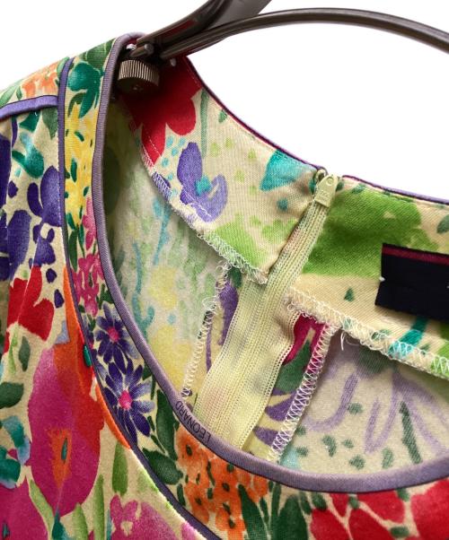 LEONARD（レオナール）LEONARD (レオナール) フラワーデザイン半袖カットソー イエロー サイズ:Lの古着・服飾アイテム