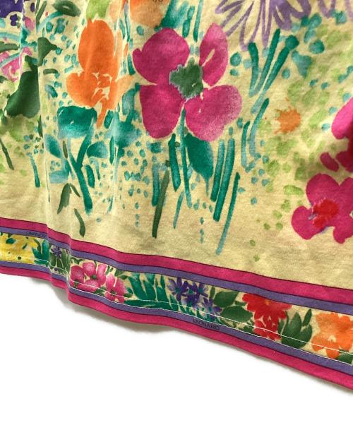 LEONARD（レオナール）LEONARD (レオナール) フラワーデザイン半袖カットソー イエロー サイズ:Lの古着・服飾アイテム