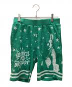 Hysteric Glamourヒステリックグラマー）の古着「パイル地スター・ヒスガールハーフパンツ」｜グリーン