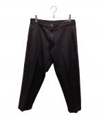 COMME des GARCONS HOMME PLUSコムデギャルソンオムプリュス）の古着「ポリエステル縮絨スラックスパンツ」｜ブラック