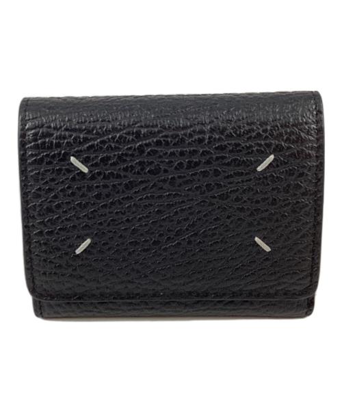 Maison Margiela（メゾンマルジェラ）Maison Margiela (メゾンマルジェラ) グレインレザースリーフォールドウォレット ブラックの古着・服飾アイテム