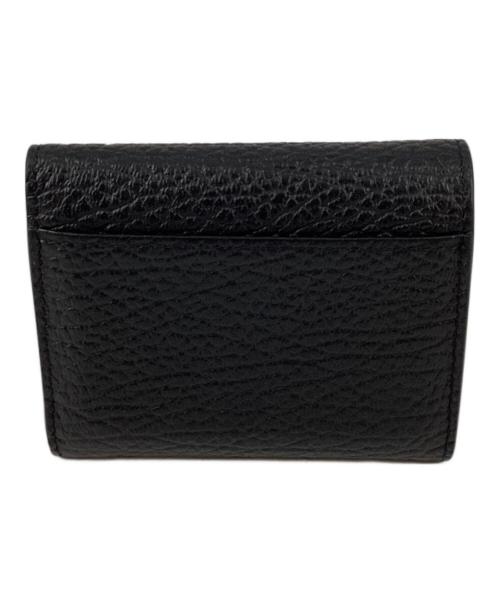 Maison Margiela（メゾンマルジェラ）Maison Margiela (メゾンマルジェラ) グレインレザースリーフォールドウォレット ブラックの古着・服飾アイテム