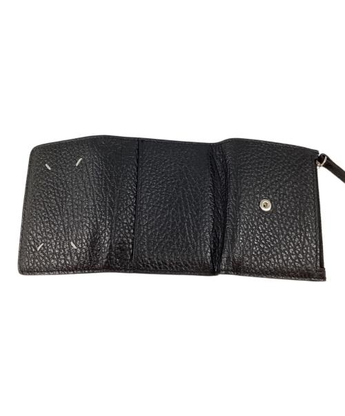 Maison Margiela（メゾンマルジェラ）Maison Margiela (メゾンマルジェラ) グレインレザースリーフォールドウォレット ブラックの古着・服飾アイテム