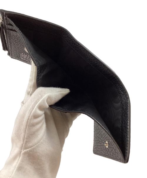 Maison Margiela（メゾンマルジェラ）Maison Margiela (メゾンマルジェラ) グレインレザースリーフォールドウォレット ブラックの古着・服飾アイテム