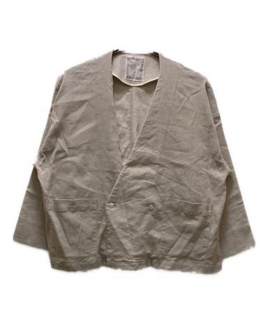 美品 25SS BEARDSLEYビアズリー リネン混ノーカラーダブルジャケット 3030005354959673_01_6838w.jpeg