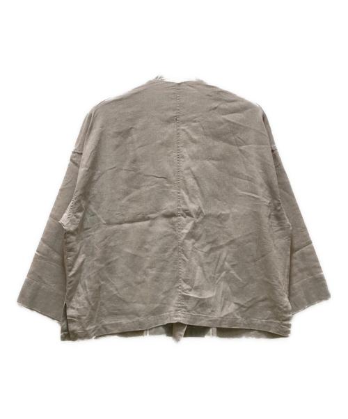 BEARDSLEY（ビアズリー）BEARDSLEY (ビアズリー) リネンノーカラーダブルジャケット ベージュ サイズ:FREEの古着・服飾アイテム