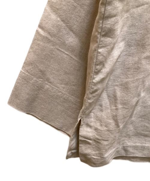 BEARDSLEY（ビアズリー）BEARDSLEY (ビアズリー) リネンノーカラーダブルジャケット ベージュ サイズ:FREEの古着・服飾アイテム