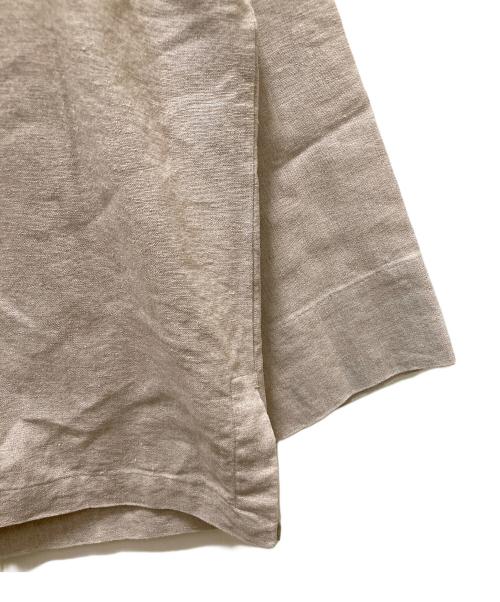 BEARDSLEY（ビアズリー）BEARDSLEY (ビアズリー) リネンノーカラーダブルジャケット ベージュ サイズ:FREEの古着・服飾アイテム
