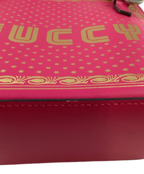 GUCCI（グッチ）GUCCI (グッチ) GUCCY レザー ショルダーバッグ ピンクの古着・服飾アイテム