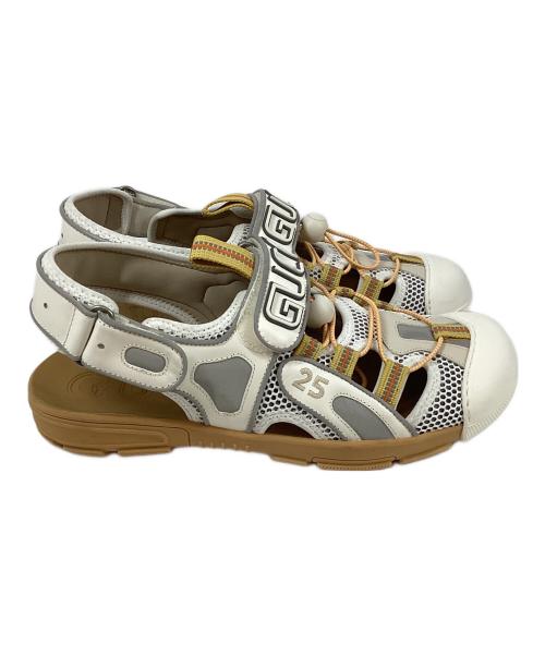 GUCCI（グッチ）GUCCI (グッチ) リフレクトベルクロサンダル ホワイト×グレー サイズ:8　1/2の古着・服飾アイテム