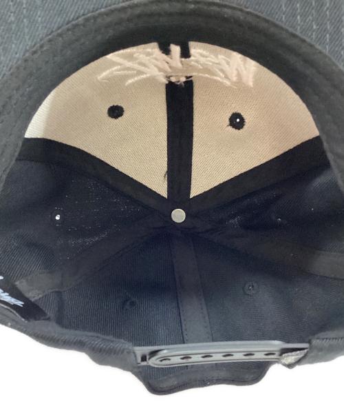 stussy（ステューシー）stussy (ステューシー) ストックロゴ スナップバックキャップ ブラック サイズ:表記無しの古着・服飾アイテム