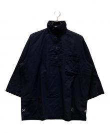 uniform experiment（ユニフォームエクスペリメント）の古着「PULLOVER HALF SLEEVE BIG SHIRT」｜ネイビー