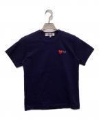PLAY COMME des GARCONSプレイコムデギャルソン）の古着「T-SHIRT WITH DOUBLE HEART」｜ネイビー