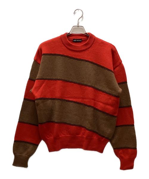 ISSEY MIYAKE（イッセイミヤケ）ISSEY MIYAKE (イッセイミヤケ) 90'sボーダーニット グリーン×レッド サイズ:Mの古着・服飾アイテム