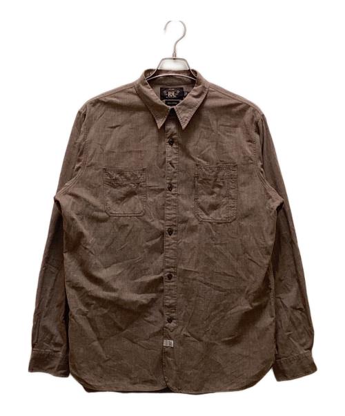 RRL（ダブルアールエル）RRL (ダブルアールエル) チンストラップ付ワークシャツ ブラウン サイズ:Lの古着・服飾アイテム