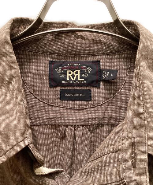 RRL（ダブルアールエル）RRL (ダブルアールエル) チンストラップ付ワークシャツ ブラウン サイズ:Lの古着・服飾アイテム