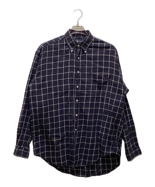 RALPH LAUREN（ラルフローレン）RALPH LAUREN (ラルフローレン) ウィンドウチェック ボタンダウンシャツ ネイビー サイズ:Lの古着・服飾アイテム