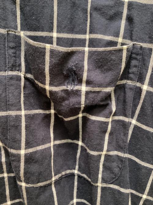 RALPH LAUREN（ラルフローレン）RALPH LAUREN (ラルフローレン) ウィンドウチェック ボタンダウンシャツ ネイビー サイズ:Lの古着・服飾アイテム