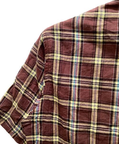 stussy（ステューシー）stussy (ステューシー) 半袖チェックシャツ ブラウン サイズ:Sの古着・服飾アイテム
