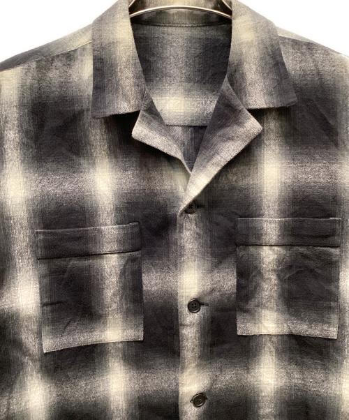 Kinema（キネマ）Kinema (キネマ) オンブレチェックオープンカラーシャツ ブラック×ホワイト サイズ:Mの古着・服飾アイテム