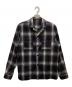 Kinema（キネマ）の古着「オンブレチェックオープンカラーシャツ」｜ブラック×ホワイト