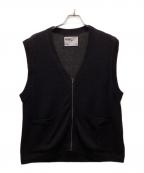 MHLエムエイチエル）の古着「ジップアップニットベスト」｜ブラック