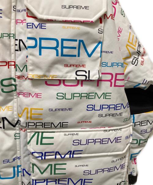 THE NORTH FACE（ザ ノース フェイス）THE NORTH FACE (ザ ノース フェイス) SUPREME (シュプリーム) コールドワークス ロゴ 総柄 700フィル ダウン パーカ ホワイト サイズ:S 未使用品の古着・服飾アイテム